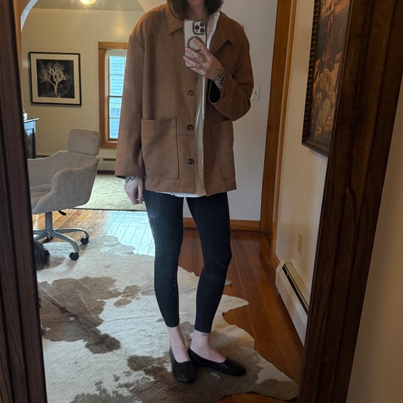 Faux Suede Tan Spring Jacket - Picture 2 of 3